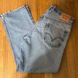 Levi’s 505 Regular Fit Denim Distressed Blue Jeans Men’s Size 36 X 30